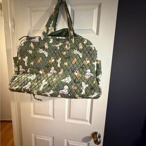 Vera Bradley Quilted Green Bag with Dog Print